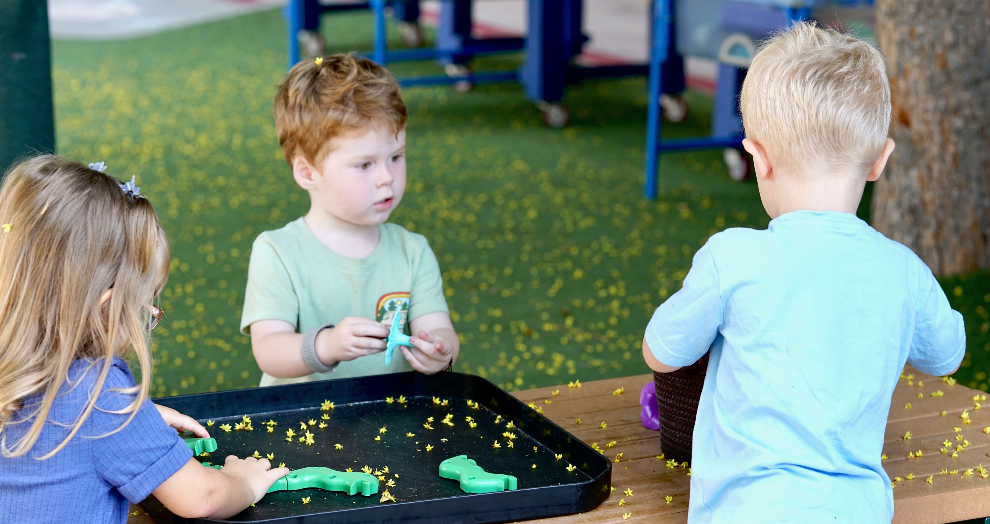 Happy preschool kids having fun